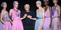 Italian fashion designer Giorgio Armani (C) greets the audience during the Milan Fashion Week, in Milan, Italy, 21 September 2023. The Milan Fashion Week presents Spring/Summer 2024 collections and runs from 19 to 25 September 2023.  EPA-EFE/Daniel Dal Zennaro