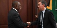 President Cyril Ramaphosa and French ambassador to South Africa Aurélien Lechevallier. (Photo: Flickr / GCIS)
