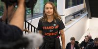 Swedish climate activist Greta Thunberg appears at Malmo district court, in Malmo, Sweden, 11 October 2023. Thunberg is charged with disobedience to law enforcement for the second time.  EPA-EFE/Johan Nilsson/TT SWEDEN OUT