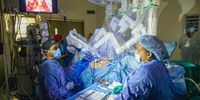 CAPE TOWN, SOUTH AFRICA - FEBRUARY 22: Colorectal procedure operation being performed via Da Vinci X1 Robot at Tygerberg Hospital on February 22, 2022 in Cape Town, South Africa. Tygerberg Hospital becomes the first public hospital in South Africa to perform robotic surgical procedures from 21 February  to 23 February 2022. The procedures will be performed on colorectal cancer patients. (Photo by Gallo Images/ER Lombard)
