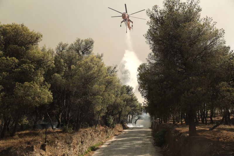One dead as Greek wildfire eases in Athens suburbs, but high winds expected