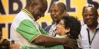 ANC President Cyril Ramaphosa and Jessie Duarte at the ANC National Elective Conference, December 2017. (Photo: Leila Dougan)
