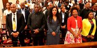 Tembe, Mashatile, Mrs-Mashatile, Shabalala and Bogatsu-at St Paul's Anglican Church.<br>(Photo: Supplied)