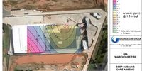 The soil beneath the UPL concrete floor is polluted with several chemical poisons. This contour map shows arsenic contamination levels one metre below UPL. (Source: Geomeasure)