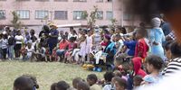 Families gathered on one of the fields in the Cape Flats community of Lavender Hill on World Kindness Day on 13 November 2021. (Photo: Leila Dougan)