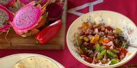 This dragon fruit salsa combines the sweetness of dragon fruit with the fire of chilli. (Photo: Supplied)<br>