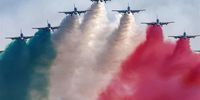 Italian Air Forces' aerobatic team Frecce Tricolori perform during an airshow at the Mario De Bernardi military airport in Pratica di Mare on the occasion of the centenary of the Italian Air Force, near Rome, Italy, 17 June 2023.  EPA-EFE/GIUSEPPE LAMI