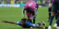 Paul Pogba of France celebrates scoring the 3-1 lead during the FIFA World Cup 2018 final between France and Croatia in Moscow, Russia, 15 July 2018.  EPA-EFE/PETER POWELL 