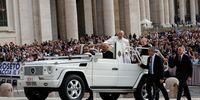 Pope Francis (C) arrives to lead the weekly general audience in Saint Peter's Square, Vatican City, 16 October 2024.  EPA-EFE/GIUSEPPE LAMI