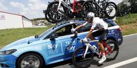 Team Sky rider Michal Kwiatkowski of Poland in action during the 2nd stage of the 105th edition of the Tour de France cycling race over 182,5km between Mouilleron-Saint-Germain and La Roche-Sur-Yon, France, 08 July 2018.  EPA-EFE/SEBASTIEN NOGIER