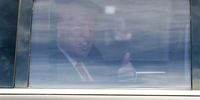 US former President Donald Trump gives a thumbs up from his car as he arrives to Trump National Doral Miami golf course the day before his scheduled federal court appearance in Doral, Florida, USA, 12 June 2023. Trump is facing multiple federal charges stemming from an US Justice Department investigation led by Special Counsel Jack Smith related to the former president’s alleged mishandling of classified national security documents and is scheduled to turn himself into authorities on Tuesday in Miami.  EPA-EFE/JUSTIN LANE