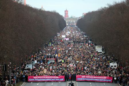 Tens of thousands protest in Berlin against proposed German immigration crackdown