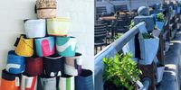 Growbags, made from upcycled billboard advertising vinyl. (Photos: Instagram)