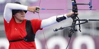 epa09380319 Alejandra Valencia of Mexico in action in the women's individual quarterfinal against Mackenzie Brown of the USA during the Archery events of the Tokyo 2020 Olympic Games at the Yumenoshima Park in Tokyo, Japan, 30 July 2021.  EPA-EFE/KIYOSHI OTA