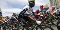 Nic Dlamini, Dimension Data, Leader of the Mountains Classification at the Tour Down Under<br>Photo : Yuzuru SUNADA  / EPA