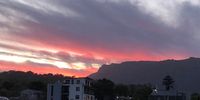 Cloud forms back of Table Mountain at sunset. Sunset: R Hamlyn