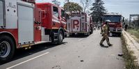 A fireman walks across the road close to where a gas tanker exploded on Saturday morning, 24 December 2022, leaving several dead and scores injured.<br>Photo: Shiraaz Mohamed.