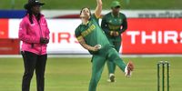   Marizanne Kapp of South Africa during the 3rd Women's One Day International match between South Africa and Sri Lanka at JB Marks Oval on April 17, 2024 in Potchefstroom, South Africa. (Photo by Sydney Seshibedi/Gallo Images)
