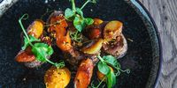 Fire roasted springbok, onions, pumpkin and carrot sprinkled with water cress. (Photo: Supplied)<br>