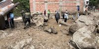 epa09700468 A view of the effects of the intense rains and the overflow of the Alcamayo River, in Aguas Calientes (Machu Picchu town), Peru, 21 January 2022. The intense rains recorded in the Andean region of Cusco (Peru) caused this 21 January the overflow of the Alcamayo River, which covered the streets of the town of Machu Picchu with stones and mud, located in the lower part of the mountains where the Inca tourist citadel is located.  EPA-EFE/Ferdinan Ccori Quispe