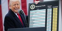 President Donald Trump holds up a chart while speaking during a “Make America Wealthy Again” trade announcement event in the Rose Garden at the White House on April 2, 2025 in Washington, DC. Touting the event as “Liberation Day”, Trump is expected to announce additional tariffs targeting goods imported to the U.S. (Photo: Chip Somodevilla/Getty Images)