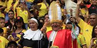 Supporters of Colombia cheer prior the FIFA World Cup 26 Qualifiers match between Colombia and Chile in Barranquilla, Colombia, 15 October 2024.  EPA-EFE/Ricardo Maldonado Rozo