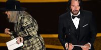 (L-R) Diane Keaton and Keanu Reeves speak onstage during the 92nd Annual Academy Awards at Dolby Theatre on February 09, 2020 in Hollywood, California. (Photo by Kevin Winter/Getty Images)