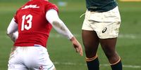 Ox Nche of the Springboks receiving the ball during the Castle Lager Lions Series 1st Test match between South Africa and British & Irish Lions at Cape Town Stadium on 24 July 2021 in Cape Town, South Africa. (Photo: EJ Langner / Gallo Images)