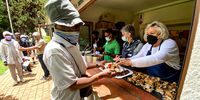St Francis parishioners serving up Christmas lunch, Parkview, Johannesburg. (Photo: Angus Begg)