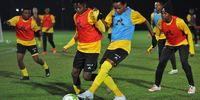 Lebogang Ramalepe and Hildah Magaia during a Banyana Banyana training session at Waterstone College on the 31 August 2022. (Photo:Sydney Mahlangu / BackpagePix)