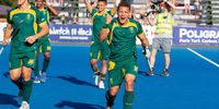 Keenan Horne with a celebration during the Final match between South Africa and Ireland on day 5 of the FIH Hockey Nations Cup 2022 at North West University on December 04, 2022 in Potchefstroom, South Africa. (Photo by Nathier Sulaiman/Gallo Images)