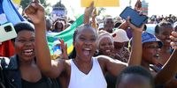 Fans gather in the streets of Soweto to catch a glimpse of the Springboks during the Rugby World Cup Trophy Tour. The Springboks beat New Zealand in the final on Saturday, winning their 4th Rugby World Cup. 02 November 2023. (Photo: Felix Dlangamandla)