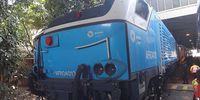 An Afro4000 locomotive, part of a R3.5-billion contract to supply 70 locomotives to Prasa.
