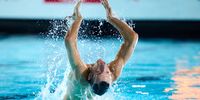 Fernando Diaz del Rio Soto of Spain competes in the Artistic Swimming Men's Solo Technical Final during day one of the World Aquatics Artistic Swimming World Cup Super Final Meet 1 on June 02, 2023 in Oviedo, Spain. (Photo by Juan Manuel Serrano Arce/Getty Images)