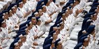Volunteers of the Italian Red Cross attend the audience of Pope Francis with a volunteers of the Italian Red Cross in the Paul VI Hall, Vatican City, 06 April 2024.  EPA-EFE/ANGELO CARCONI