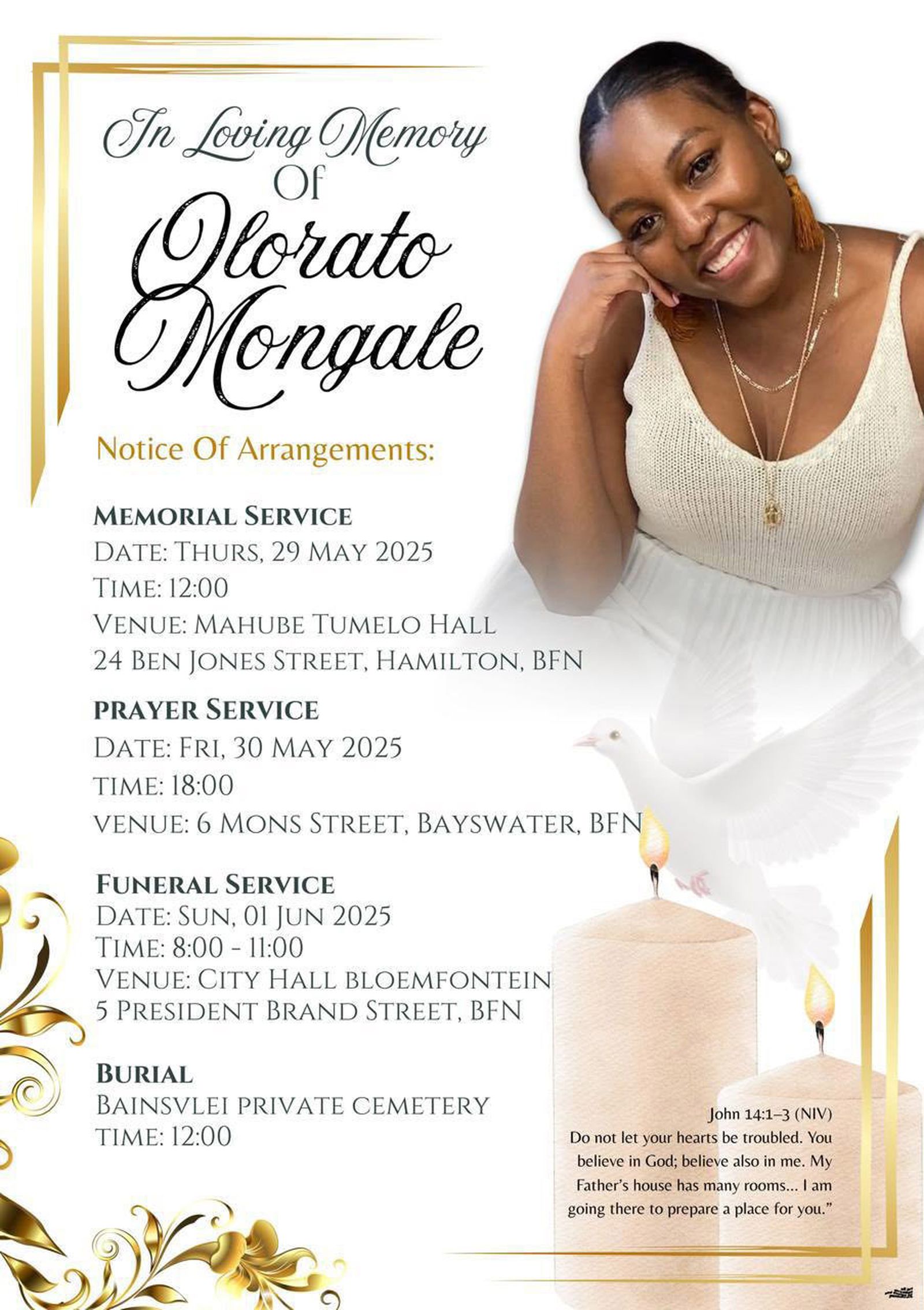 Family and friends of slain Olorato Mongale tell of their immeasurable pain