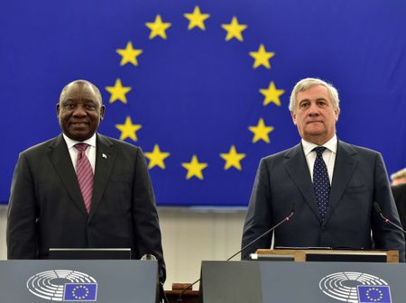 With Mandela on his shoulder, Ramaphosa calls on European Parliament to ‘stand by South Africa’