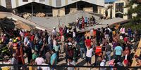 People gather around the rubble of a church after its roof collapsed killing at least 10 people in Ciudad Madero, Mexico, 01 October 2023 (issued 02 October 2023). At least 10 people died when the roof of a church collapsed during a baptism ceremony in the afternoon of 01 October.  EPA-EFE/STR