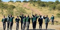 While the hour-long walk to school is up a steep hill, learners from Ntabenkonyana Senior Secondary School in the Eastern Cape use the easier downslope to catch up with friends and crack jokes. (Photo: Deon Ferreira)