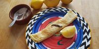 A rolled up pancake South African stye, served on a Clementina van der Walt plate. (Photo: Marita van der Vyver)