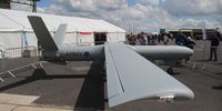 A Watchkeeper Tactical Unmanned Air Vehicle (UAV) un-manned aircraft with ISTAR (intelligence,surveillance, target aquisition and reconnaissance) made by Thales UK and being brought into use by the British Ministry of Defence is displayed for spectators at the Waddington International Air Show at British RAF Waddington, Britain, 30 June 2012. EPA/LINDSEY PARNABY