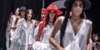 Models present creations by Mexican designer Francisco Cancino during the Mercedes-Benz Fashion Week Mexico at the MBFWmx Forum facilities, in Mexico City, Mexico, 10 October 2023 (issued 11 October 2023).  EPA-EFE/ISAAC ESQUIVEL