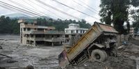 Aftermath of flash floods and mudslide at in Nepal