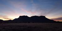 Sunset over Dwarsvlei 'mountain'  in the karoo. Taken  on 1 October 2022. During the 'run the karoo' night run. Photographer: Sarita Bhattarai<br>