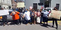 Supporters protesting outside the Western Cape High Court called for a tough sentence against the accused, Steven Fortune. (Photo: Vincent Cruywagen)