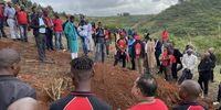 Mourners at the funeral of Abahlali baseMjondolo leader Nokuthula Mabaso on Saturday, 14 May 2022. She was gunned down in front of her children. (Photo: Richard Pithouse)
