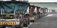  Coal delivery trucks queue at a weighbridge at the Goedehoop coal mine, operated by Anglo American, in Mpumalanga on Tuesday, 12 January 2021. (Photo: Waldo Swiegers / Bloomberg via Getty Images)