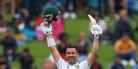 Dean Elgar of South Africa reaches his hundred during day 2 of the 1st test match between South Africa and India at SuperSport Park on December 27, 2023 in Centurion, South Africa. (Photo by Gordon Arons/Gallo Images)