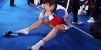TOKYO, JAPAN - JULY 26: David Belyavskiy of Team ROC reacts after winning the gold medal in the Men's Team Final on day three of the Tokyo 2020 Olympic Games at Ariake Gymnastics Centre on July 26, 2021 in Tokyo, Japan. (Photo by Jamie Squire/Getty Images)