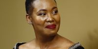 Newly appointed Minister of Communications Stella Ndabeni-Abrahams reacts after being sworn-in following a cabinet reshuffle by President Cyril Ramaphosa at the Union Buildings on November 22, 2018 in Pretoria, South Africa. (Photo by Gallo Images / Phill Magakoe)